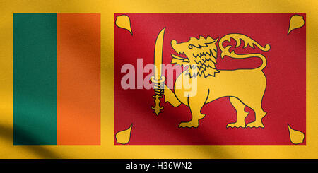 Les Sri Lankais de drapeau officiel. Symbole patriotique, bannière, élément, arrière-plan. Les dimensions exactes. Bonne taille, couleurs. Banque D'Images