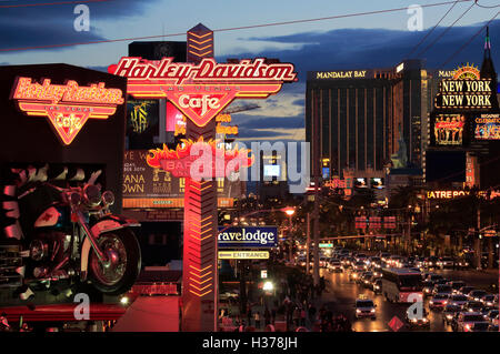 Vue de nuit de Las Vegas Strip Las Vegas..Nevada.USA Banque D'Images