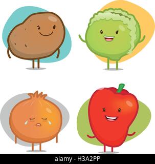 Caractères de légumes Illustration de Vecteur