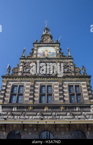 Façade de la maison historique peser à Alkmaar, Pays-Bas Banque D'Images