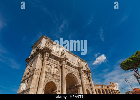 Détail de l'Arc de Constantin à Rome, Italie Banque D'Images