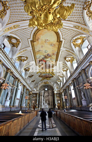 La chapelle royale à l'intérieur du Palais Royal (Kungliga Slottet), à Gamla Stan (la vieille ville), Stockholm, Suède. Banque D'Images