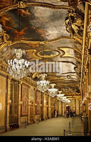 La galerie de la Karl XI le Palais Royal (Kungliga Slottet), à Gamla Stan (la vieille ville), Stockholm, Suède. Banque D'Images