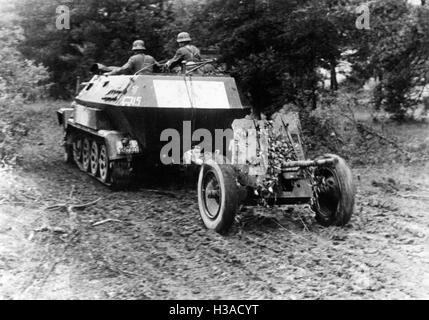 Véhicule de transport de troupes allemandes en France, 1940 Banque D'Images