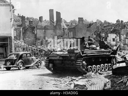 L'allemand Panzer III pendant la campagne de l'Ouest, 1940 Banque D'Images