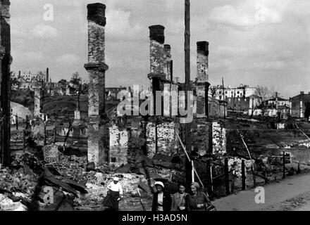 Ruines de Smolensk après la prise de la ville, 1941 Banque D'Images