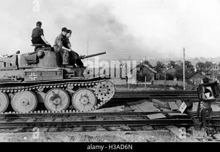 German tank à Vitebsk, 1941 Banque D'Images