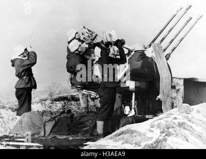 La position anti-aérienne allemande sur le front de l'Est, 1945 Banque D'Images