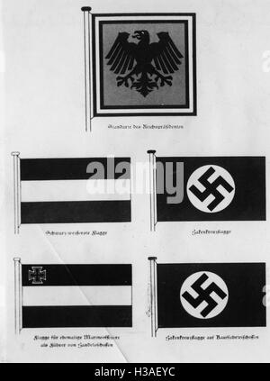 Drapeau Nazi illustration, 1933 Banque D'Images