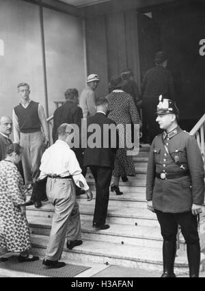 Condoléances suite à la mort de Paul von Hindenburg dans la Palais Présidentiel de Berlin, 1934 Banque D'Images