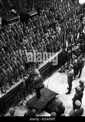 Le discours de Joseph Goebbels et de contacter les expats allemands à Berlin, 1935 Banque D'Images