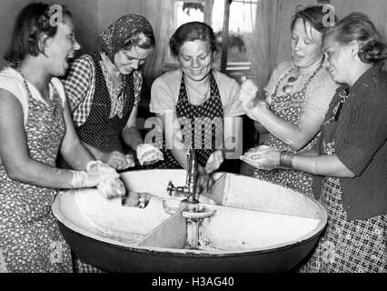 Les filles au cours de BDM service Landdienst (pays), 1939 Banque D'Images