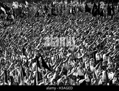 Rallye de HJ et BDM dans le Lustgarten de Berlin, 1933 Banque D'Images