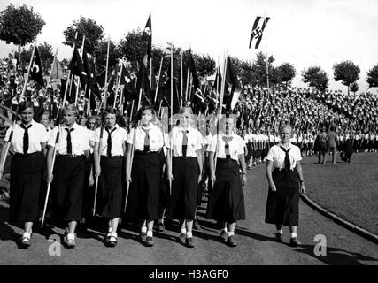 La Journée des sports du Reich dans la BDM Neukoelln Stadium, 1934 Banque D'Images