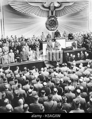 Dans la session du Reichstag Kroll Opera House de Berlin, 1939 Banque D'Images