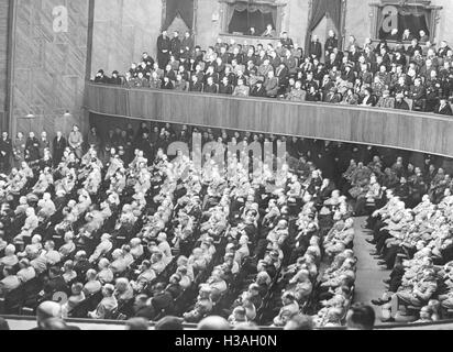 Session plénière du Reichstag à Berlin l'Opéra Kroll, 1936 Banque D'Images