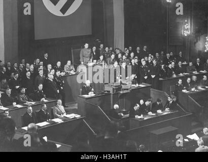 Le discours de Goering, à la date anniversaire de la prise du pouvoir dans l'Opéra Kroll à Berlin, 1934 Banque D'Images