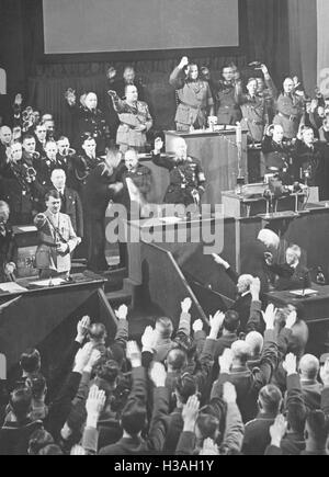 Réunion du Reichstag à l'anniversaire de la prise du pouvoir dans l'Opéra Kroll à Berlin, 1934 Banque D'Images