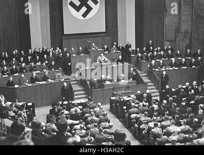 Discours d'Adolf Hitler sur la loi d'Habilitation à Berlin, 1933 Banque D'Images