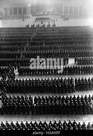 L'Assermentation des recrues à l'Koenigsplatz à Munich, 1938 Banque D'Images