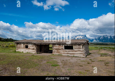 Log Cabin Cunningham historique Parc National de Grand Teton, Wyoming, États-Unis. Banque D'Images