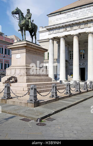 Gênes Italie, statue équestre, Giuseppe Garibaldi Banque D'Images