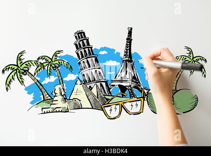 Dessin de sites touristiques Banque D'Images