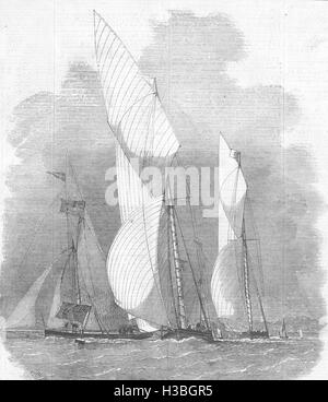 SAILING yacht-club Royal Thames-le fantôme et Marina - près du match 1855. L'Illustrated London News Banque D'Images