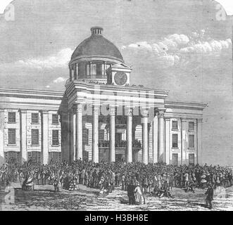 Guerre de sécession de l'ALABAMA Inauguration Jefferson Davis comme président de la Confédération en 1861. L'Illustrated London News Banque D'Images