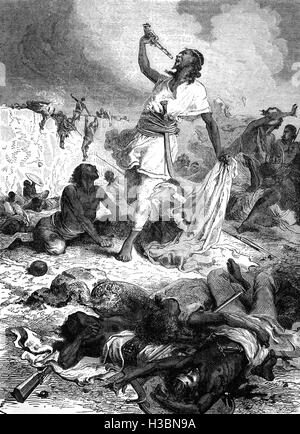 Theodore (empereur d'Abyssinie Tewodros II) se retirèrent à la forteresse de Magdala. Les Britanniques ont commencé par un bombardement d'artillerie, le 13 avril. Royal Engineers ont fait sauter les portes de la forteresse, versé dans l'infanterie, puis a pris la deuxième porte, où ils ont trouvé Tewodros mort à l'intérieur. Il avait résolu de se suicider avec un pistolet qui avait d'abord été un cadeau de la reine Victoria, plutôt que de faire face à la captivité. Banque D'Images