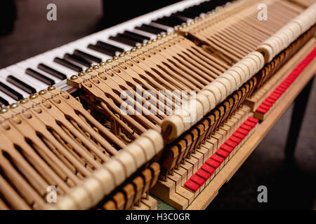 Close-up de l'ancien clavier de piano Banque D'Images