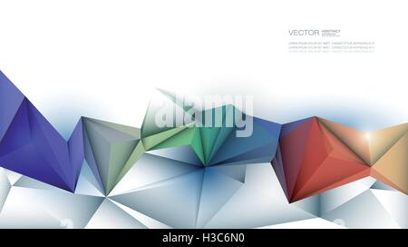 Résumé vecteur géométrique 3D, d'un polygone ( ), modèle polygonal Triangle forme. Multicolore sur fond poly bas Illustration de Vecteur