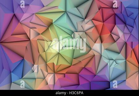 Résumé vecteur géométrique 3D, d'un polygone ( ), modèle polygonal Triangle forme. Multicolore sur fond poly bas Illustration de Vecteur