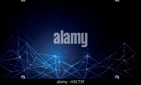 Abstract Vector background technologie futuriste - les molécules. Géométrique, polygonale, motif Triangle dans la molécule forme structure Illustration de Vecteur