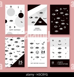 Invitation jeu avec les yeux. psychédélique Illustration de Vecteur