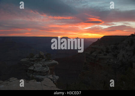 Coucher de soleil sur le Grand Canyon, Arizona, USA Banque D'Images