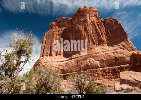 Butte à Arches National Park, Utah, USA Banque D'Images