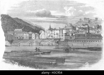 La Virginie de l'Ouest La guerre civile en Amérique Harper's Ferry, en Virginie en 1861. L'Illustrated London News Banque D'Images