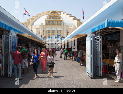 Marché Central de Phnom Penh, Cambodge,. Banque D'Images