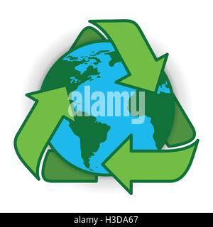 Recycler terre Globe logo vert icône Web Illustration de Vecteur