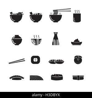 Sushi, Ramen, Japanese food vector, Icon Set Illustration de Vecteur