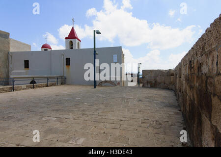 Saint Jean Baptiste église franciscaine, dans la vieille ville d'Acre, Israël Banque D'Images