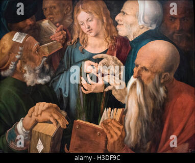 Albrecht Dürer (1471-1528), Jésus parmi les docteurs, 1506. Musée Thyssen-Bornemisza, Madrid, Espagne. Banque D'Images