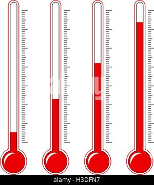 Des niveaux différents thermomètres Illustration de Vecteur