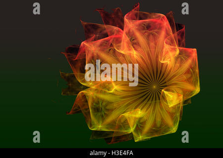 Abstract fractal image avec une fleur fantaisie forme irréelle et la beauté. Banque D'Images