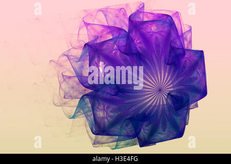 Abstract fractal image avec une fleur fantaisie forme irréelle et la beauté. Banque D'Images