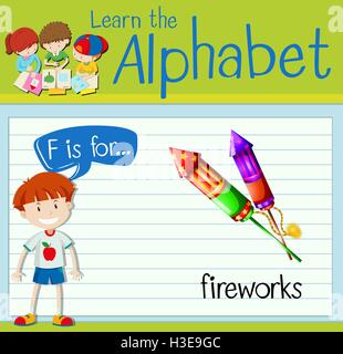 Jeu de lettre F pour fireworks illustration Illustration de Vecteur