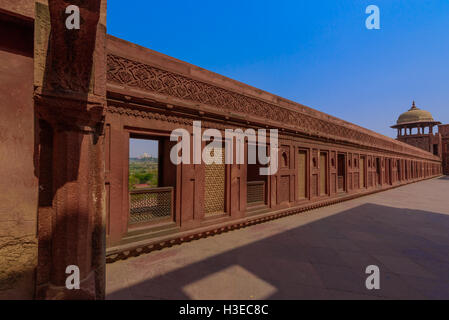 Jahangiri Mahal Palace à Agra fort a été construit au 11ème siècle,Agra Inde Banque D'Images