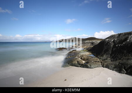 L'exposition longue de plage de la reine bagh na doirlinne île de Gigha Ecosse 30 septembre 2016 Banque D'Images