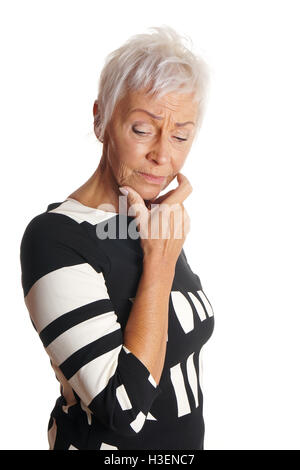 Femme mature à troublé Banque D'Images